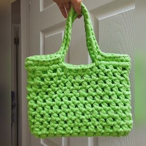 Neon Green Crochet Bag